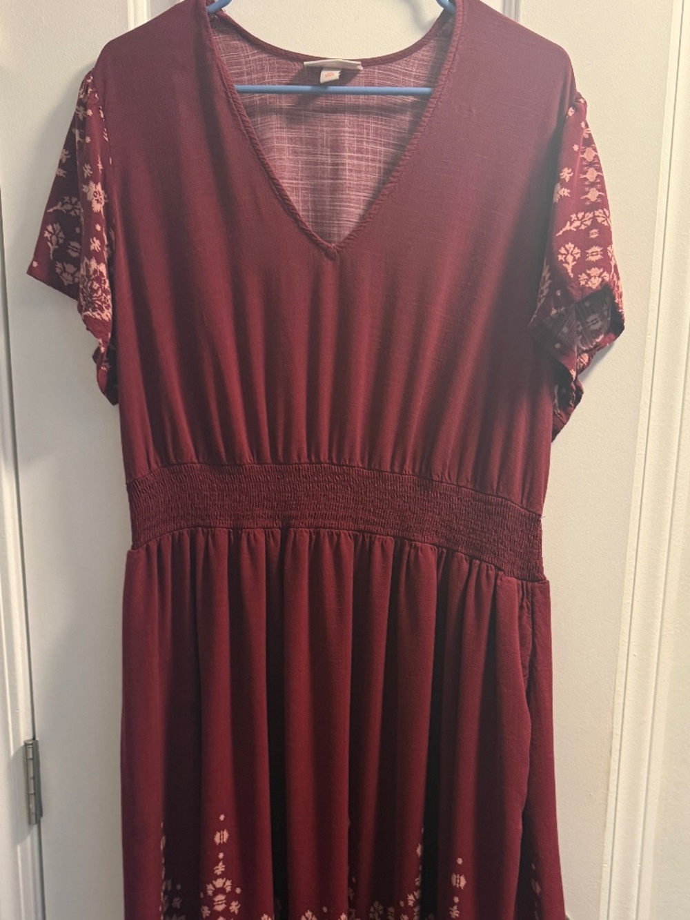 Knox Rose Red Boho Maxi Floral Dress, 2X